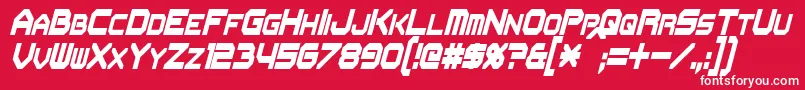 FlipbashCondensedItalic Font – White Fonts on Red Background