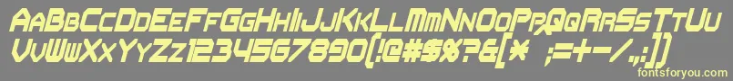 FlipbashCondensedItalic Font – Yellow Fonts on Gray Background