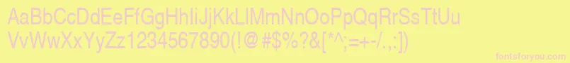 AghlvcyrillicNormal80n-fontti – vaaleanpunaiset fontit keltaisella taustalla