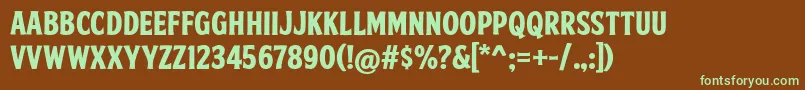 FtySkradjhuwnNcv3 Font – Green Fonts on Brown Background