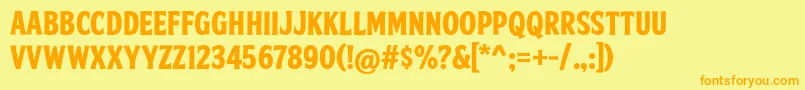 Czcionka FtySkradjhuwnNcv3 – pomarańczowe czcionki na żółtym tle