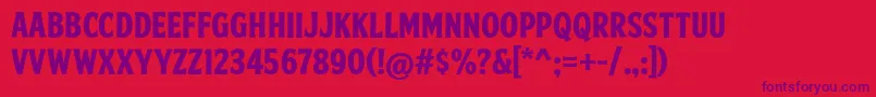 FtySkradjhuwnNcv3 Font – Purple Fonts on Red Background