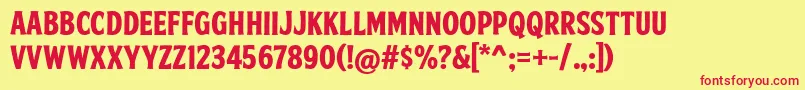 FtySkradjhuwnNcv3 Font – Red Fonts on Yellow Background