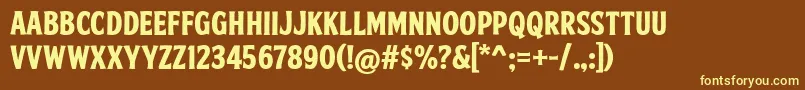 Więcej informacji o czcionce FtySkradjhuwnNcv3 Czcionka FtySkradjhuwnNcv3 – żółte czcionki na brązowym tle