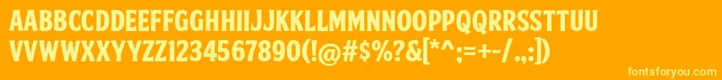 Czcionka FtySkradjhuwnNcv3 – żółte czcionki na pomarańczowym tle