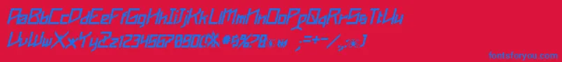 フォントPhoenixiansItalic – 赤い背景に青い文字