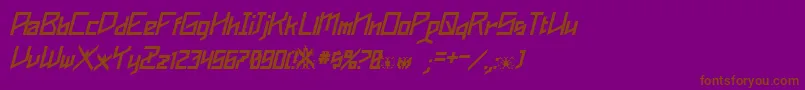 フォントPhoenixiansItalic – 紫色の背景に茶色のフォント