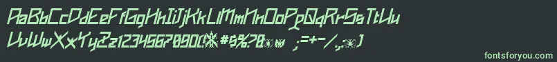 Czcionka PhoenixiansItalic – zielone czcionki na czarnym tle