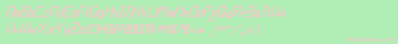 Шрифт PhoenixiansItalic – розовые шрифты на зелёном фоне