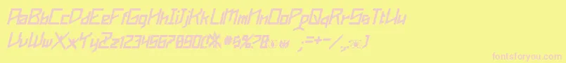 PhoenixiansItalic Font – Pink Fonts on Yellow Background