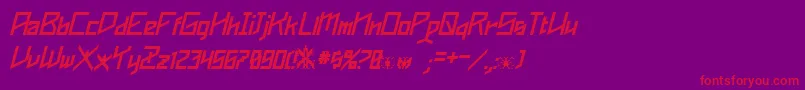 PhoenixiansItalic Font – Red Fonts on Purple Background