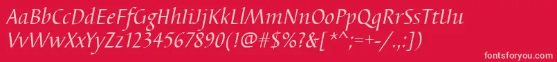 BarbedortItalic Font – Pink Fonts on Red Background