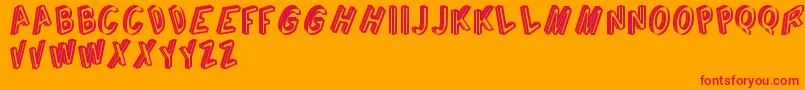 CarganteTfb Font – Red Fonts on Orange Background