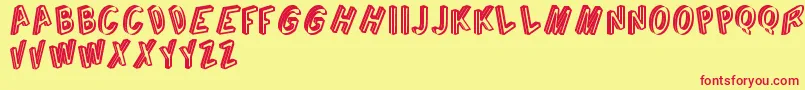 CarganteTfb Font – Red Fonts on Yellow Background