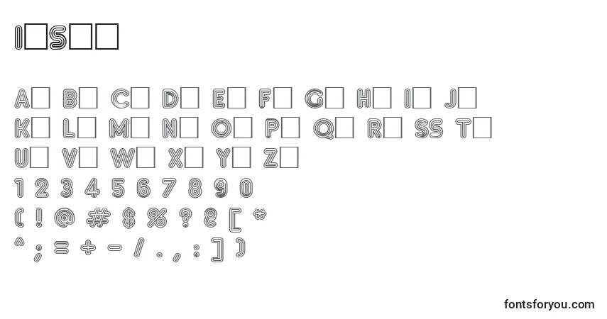 Czcionka Inset – alfabet, cyfry, specjalne znaki