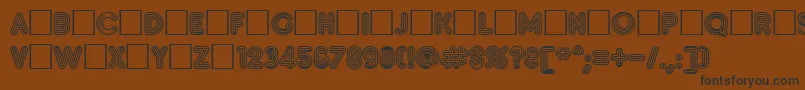 Inset-fontti – mustat fontit ruskealla taustalla