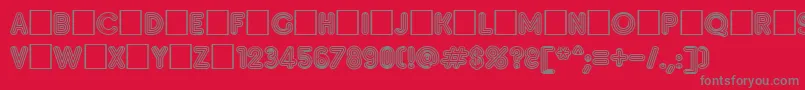 フォントInset – 赤い背景に灰色の文字