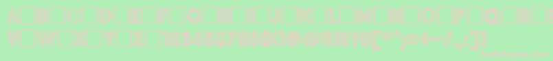 Inset-fontti – vaaleanpunaiset fontit vihreällä taustalla