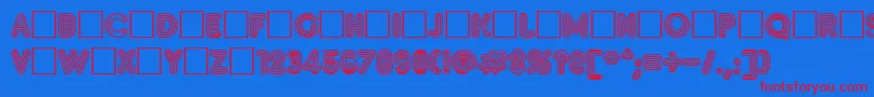 Inset Font – Red Fonts on Blue Background