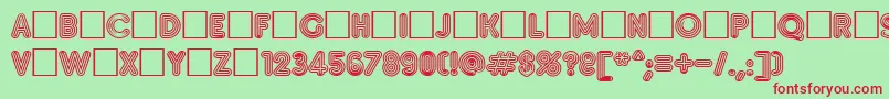 Inset Font – Red Fonts on Green Background