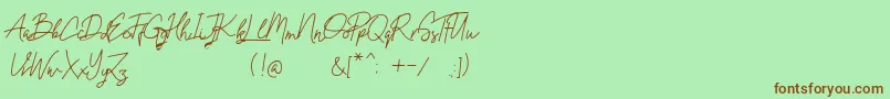 OxladeDemo Font – Brown Fonts on Green Background