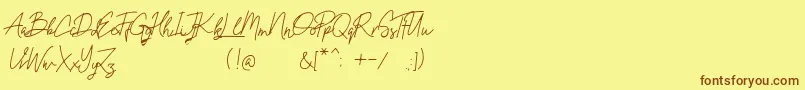 OxladeDemo Font – Brown Fonts on Yellow Background