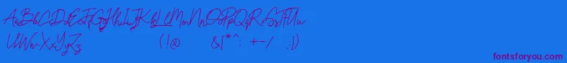 OxladeDemo Font – Purple Fonts on Blue Background