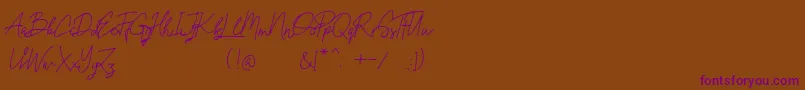 OxladeDemo Font – Purple Fonts on Brown Background