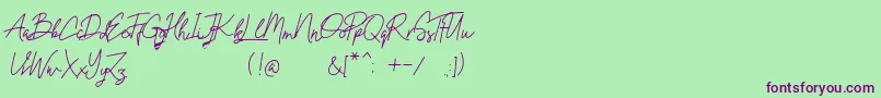 OxladeDemo Font – Purple Fonts on Green Background