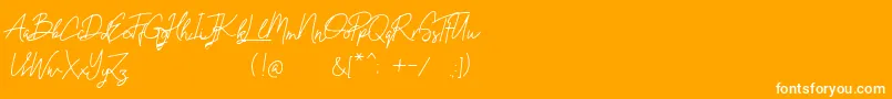 OxladeDemo-Schriftart – Weiße Schriften auf orangefarbenem Hintergrund