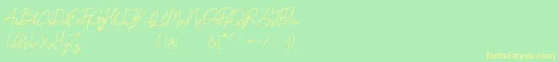 OxladeDemo Font – Yellow Fonts on Green Background