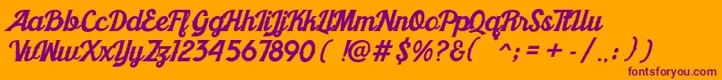 KhadijaSpurs1 Font – Purple Fonts on Orange Background