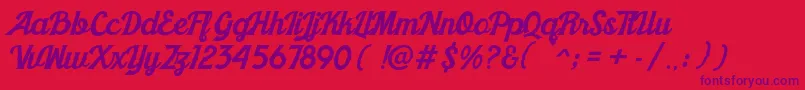 KhadijaSpurs1 Font – Purple Fonts on Red Background