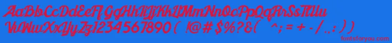 KhadijaSpurs1 Font – Red Fonts on Blue Background