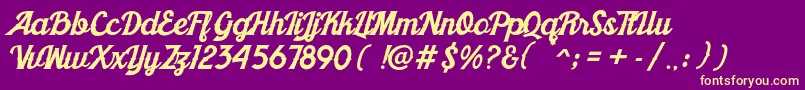 KhadijaSpurs1 Font – Yellow Fonts on Purple Background