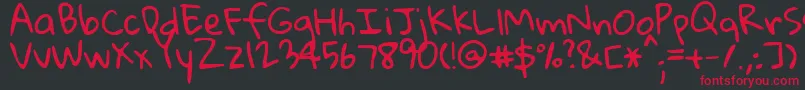 Gloriahallelujah Font – Red Fonts on Black Background