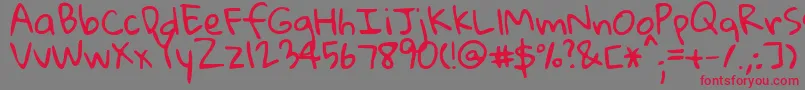 Gloriahallelujah Font – Red Fonts on Gray Background
