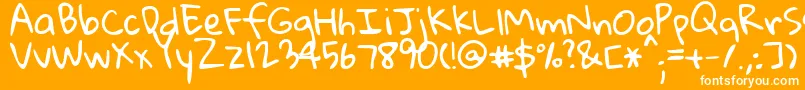 フォントGloriahallelujah – オレンジの背景に白い文字