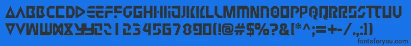 Шрифт JudgeHard – чёрные шрифты на синем фоне