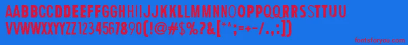 HumanError Font – Red Fonts on Blue Background
