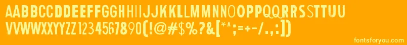 Czcionka HumanError – żółte czcionki na pomarańczowym tle