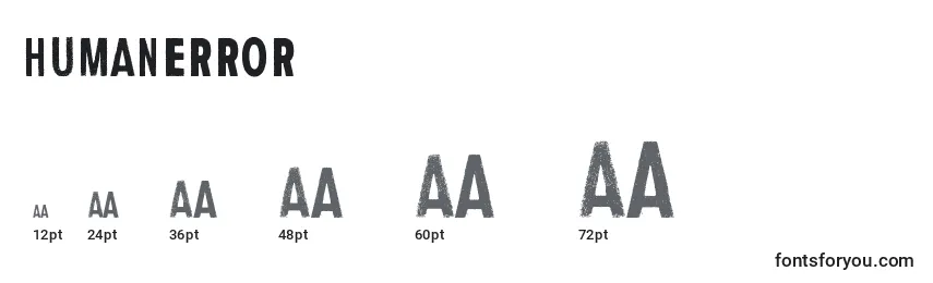 HumanError Font Sizes