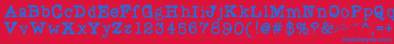 Fuzzybat Font – Blue Fonts on Red Background