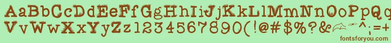 Fuzzybat Font – Brown Fonts on Green Background