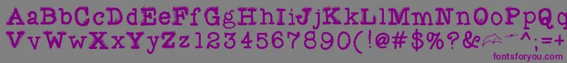 Fuzzybat-fontti – violetit fontit harmaalla taustalla
