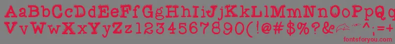 Fuzzybat Font – Red Fonts on Gray Background