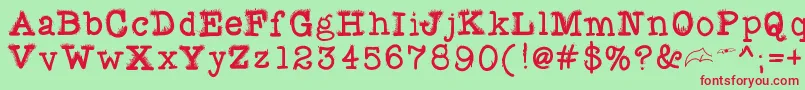 Fuzzybat Font – Red Fonts on Green Background