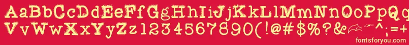 Fuzzybat Font – Yellow Fonts on Red Background