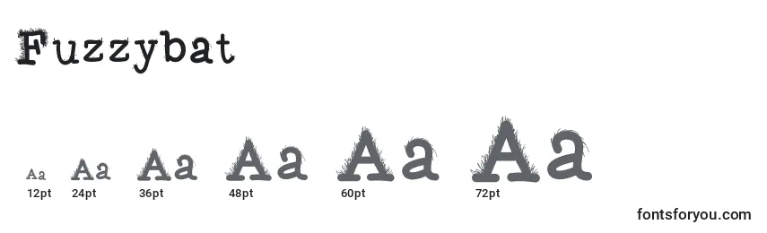 Größen der Schriftart Fuzzybat