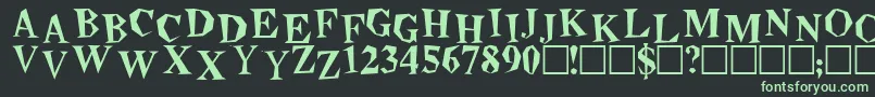 フォントBeatnikPlain – 黒い背景に緑の文字